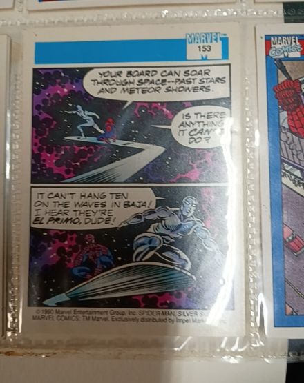 1990 Impel Marvel Universe Series 1 #153 Spider-Man Presents Silver Surfer — front