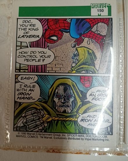 1990 Impel Marvel Universe #150 Spider-Man Presents Doctor Doom — front