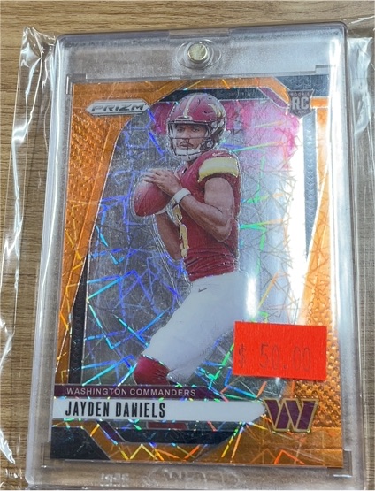 2024 Panini Prizm Orange Lazer #RC Jayden Daniels — front