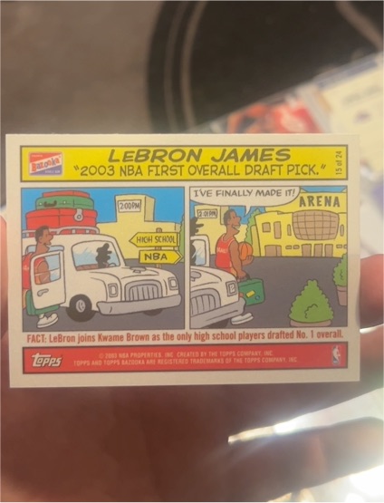 2003-04 Topps Bazooka #15 LeBron James Rookie Card — front