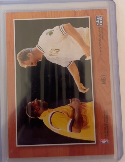 1994 SkyBox #MB1 Magic Johnson / Larry Bird — front
