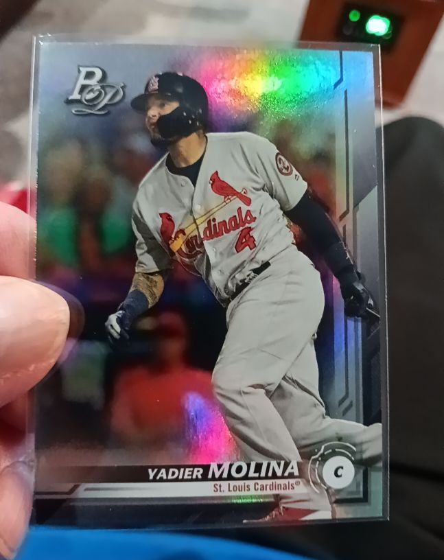 2019 Bowman Platinum #28 Yadier Molina — front
