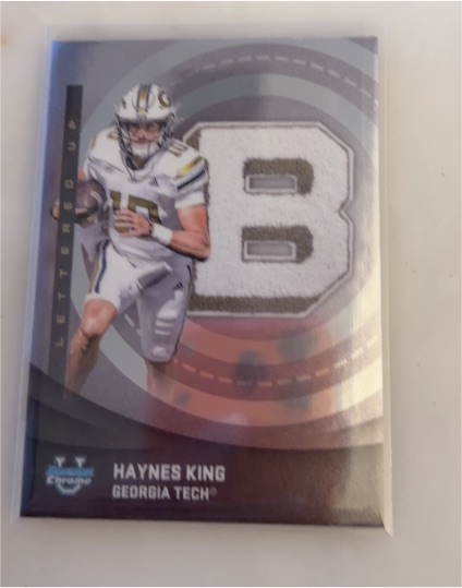 2025 Bowman Chrome University Football #LU-13 Haynes King Lettered Up — front