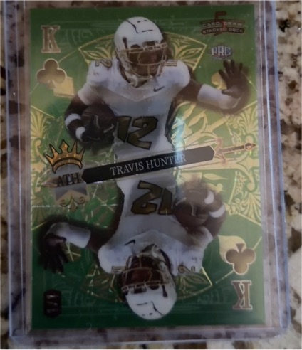 2024 Wild Card 5 Card Draw Stacked Deck King of Clubs Travis Hunter — front