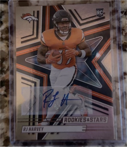 2025 Panini Rookies & Stars RJ Harvey Rookie Card — front