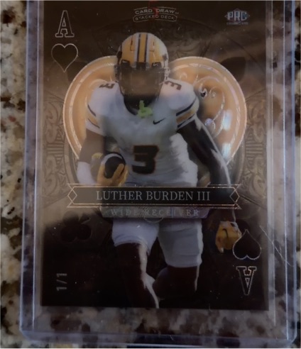 2023 Wild Card 5 Card Draw Ace of Hearts Luther Burden III 1/1 — front