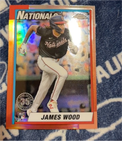 2025 Topps Chrome 1990 Topps Baseball 35th Anniversary #90CB-15 James Wood — front