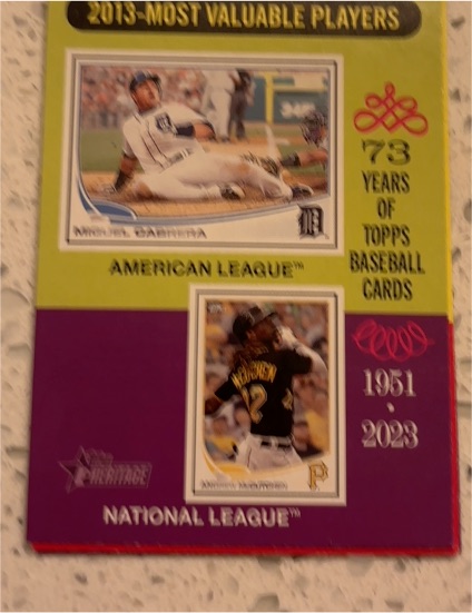 2024 Topps Heritage #206 Miguel Cabrera / Andrew McCutchen 2013 MVPs — front