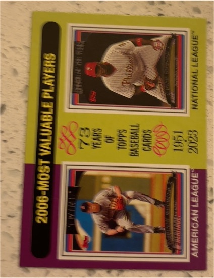 2024 Topps Heritage #203 2006 MVPs Justin Morneau / Ryan Howard — front