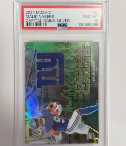 2024 Panini Mosaic #23 Malik Nabers Capital Gains-Silver — front
