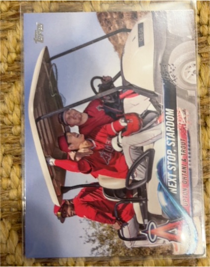 2018 Topps Update #US158 Next Stop, Stardom (Justin Upton/Shohei Ohtani/Mike Trout) — front