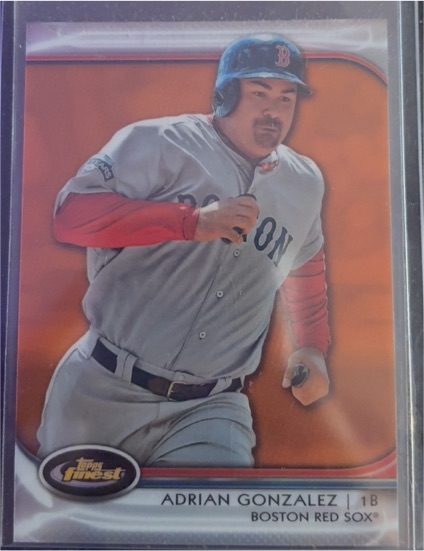 2012 Topps Finest #89 Adrian Gonzalez — front