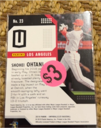 2019 Panini Unparalleled Baseball #23 Shohei Ohtani — front