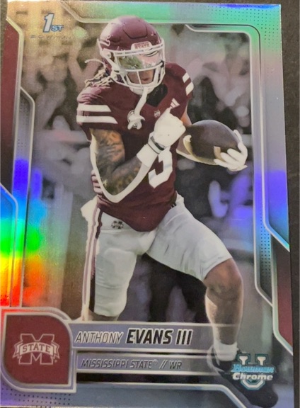 2025 Bowman University Chrome #172 Anthony Evans III — front