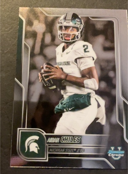 2025 Bowman Chrome University Football #150 Aidan Chiles — front