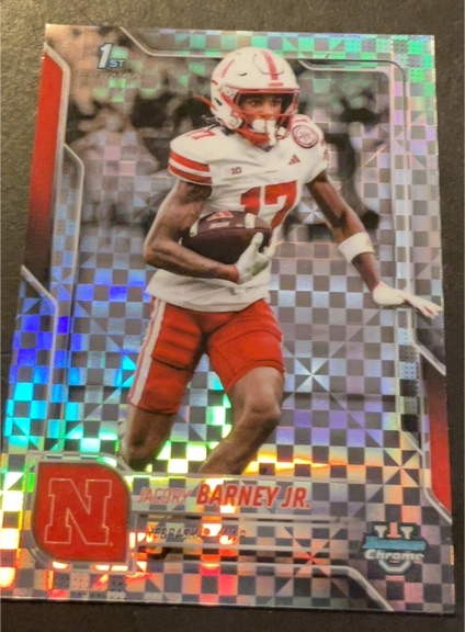 2025 Bowman University Chrome #39 Jacory Barney Jr. — front