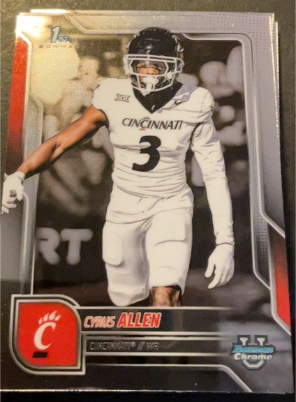 2025 Bowman University Chrome #7 Cyrus Allen — front