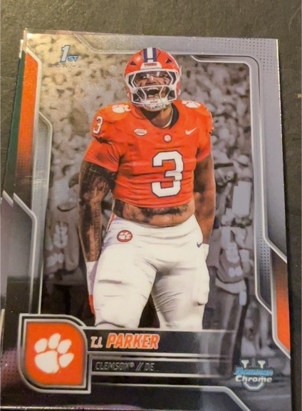 2025 Bowman University Chrome #114 T.J. Parker — front
