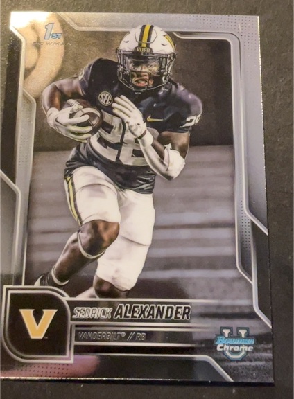2025 Bowman Chrome University #14 Sedrick Alexander — front