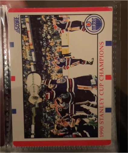 1990-91 Score #331 Edmonton Oilers Stanley Cup Champions — front
