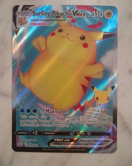 2021 Pokemon Celebrations #009/025 Surfing Pikachu VMAX — front