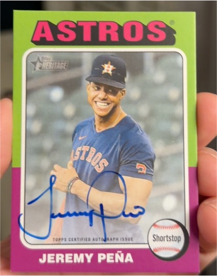 2024 Topps Heritage Mini Real One Auto #ROA-JP Jeremy Peña — front