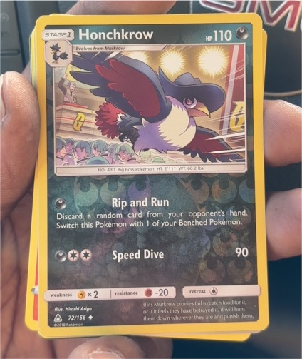 2018 Sun & Moon Ultra Prism #72 Honchkrow — front