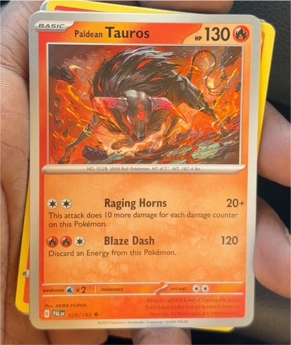 2023 Pokémon Paldea Evolved #028 Paldean Tauros — front