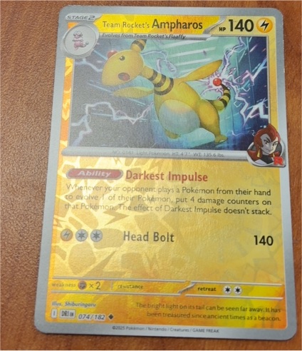 2025 Pokemon TCG SV10: Destined Rivals #074 Team Rocket's Ampharos — front