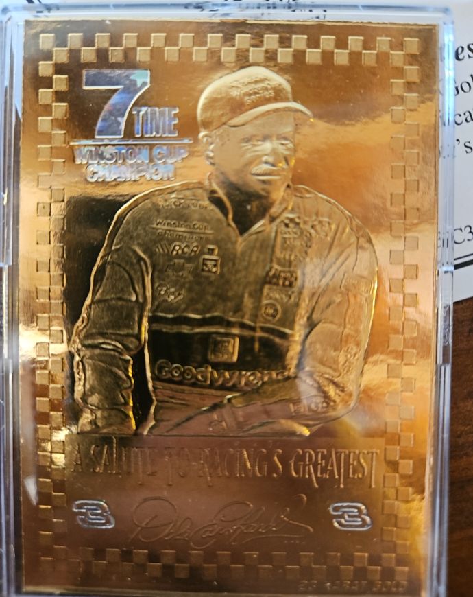 1995 Classic #3 Dale Earnhardt Salute To Racing’s Greatest Driver 23kt Gold Card — front