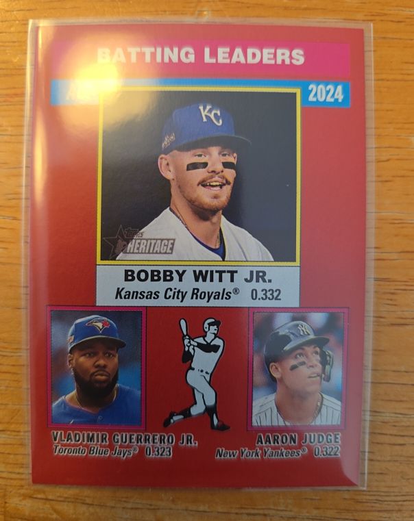 2025 Topps Heritage #192 Bobby Witt Jr. / Aaron Judge / Vladimir Guerrero Jr. — front