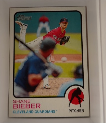 2022 Topps Heritage #230 Shane Bieber — front