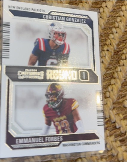 2023 Panini Contenders Round Numbers #3 Christian Gonzalez / Emmanuel Forbes — front