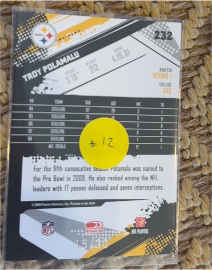 2009 Donruss #232 Troy Polamalu — front