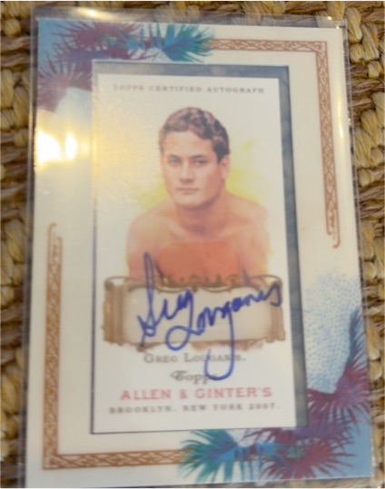 2007 Topps Allen & Ginter Mini Frame On Card Auto Greg Louganis — front