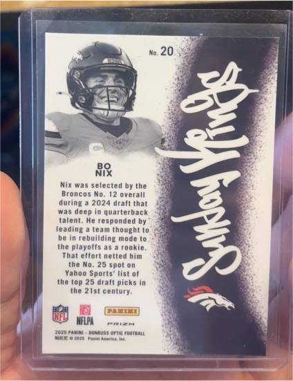 2025 Panini Donruss Optic #20 Bo Nix — front