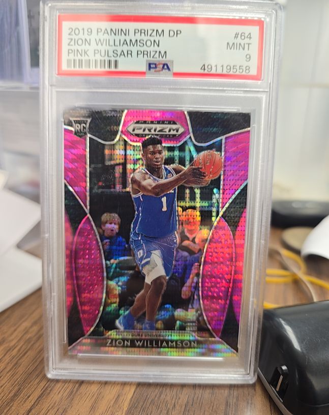 2019 Panini Prizm Draft Picks #64 Zion Williamson Pink Pulsar Prizm — front