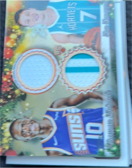 2025-26 Topps Holiday DPR-LB LaMelo Ball / Devin Booker Dual Jersey Relic — front
