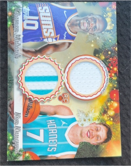 2025-26 Topps Holiday Khaman Maluach & Kon Knueppel RC Dual Jersey — front