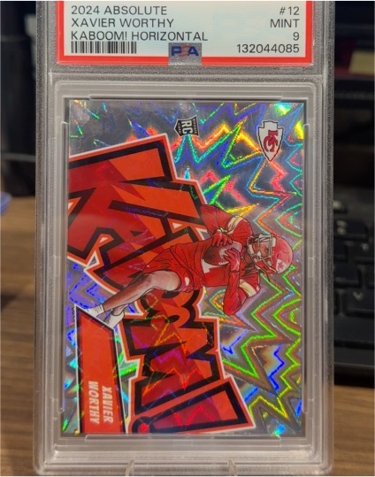 2024 Panini Absolute #12 Xavier Worthy Kaboom! Horizontal — front