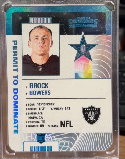 2024 Panini Contenders #4 Brock Bowers Permit to Dominate — front