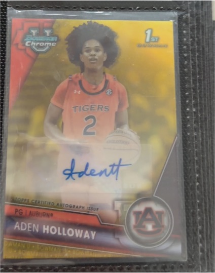 2023-24 Bowman University Chrome #BCPA-AH Aden Holloway — front