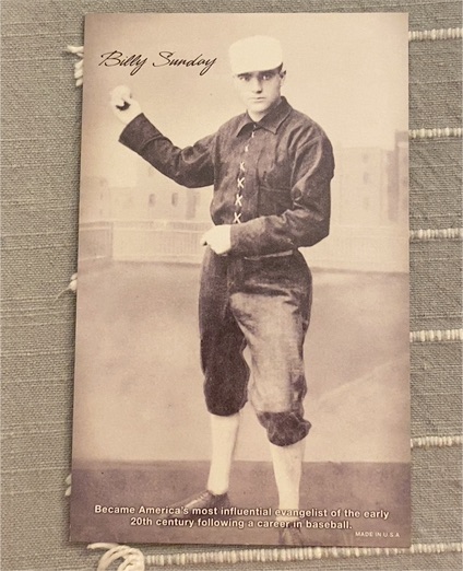 Billy Sunday Vintage Baseball Evangelist Photo Card — front