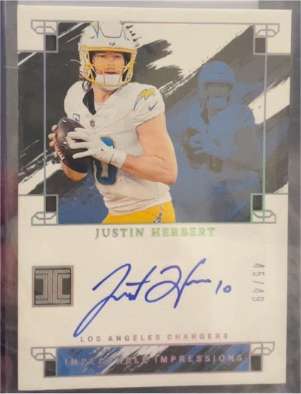2024 Panini Impeccable Impressions #45 Justin Herbert — front