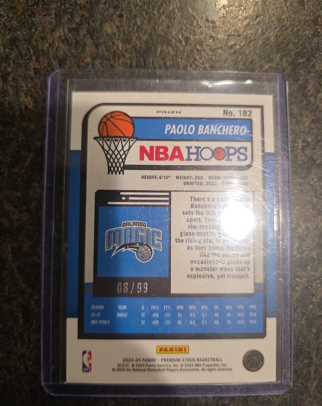 2023-24 Panini NBA Hoops Premium Stock #182 Paolo Banchero — front