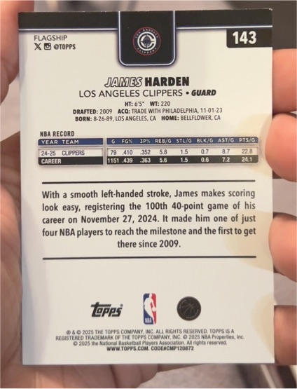 2025-26 Topps #143 James Harden — front