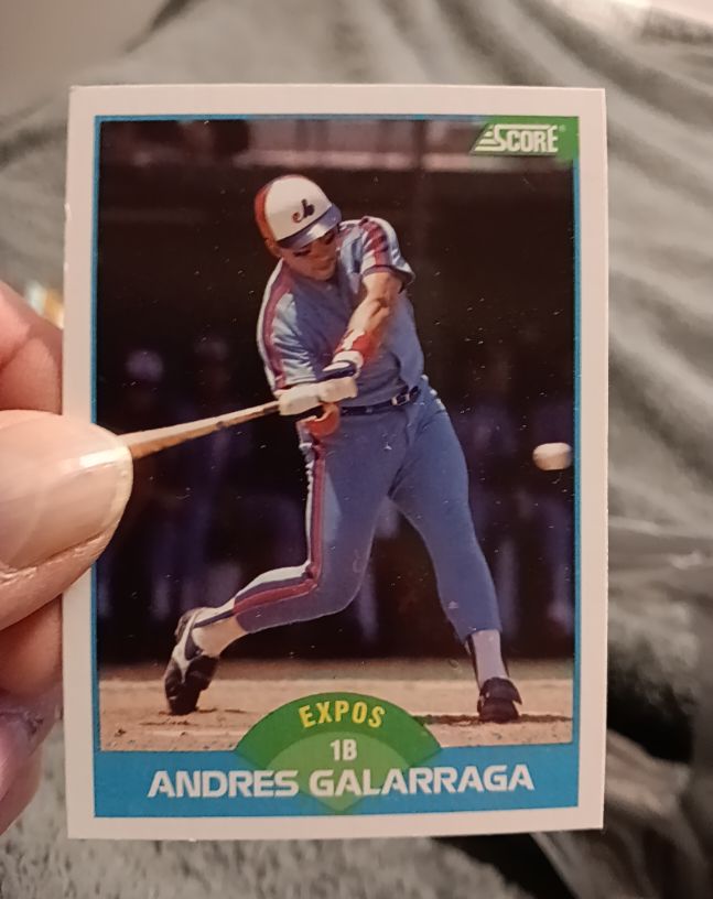 1989 Score #144 Andres Galarraga — front