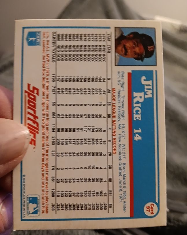 1987 Sportflics #37 Jim Rice — front