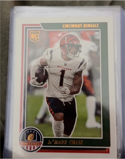 2021 Panini Chronicles Stars and Stripes #STS-JCH Ja'Marr Chase — front