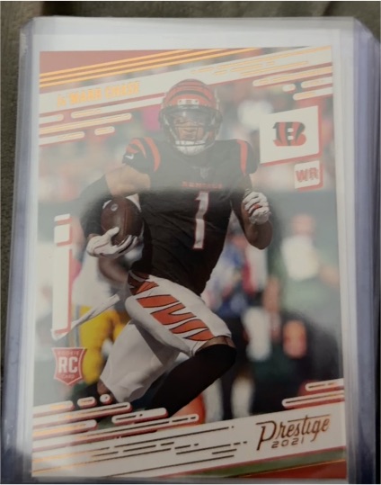 2021 Panini Chronicles #212 Ja'Marr Chase Prestige Rookies Update — front